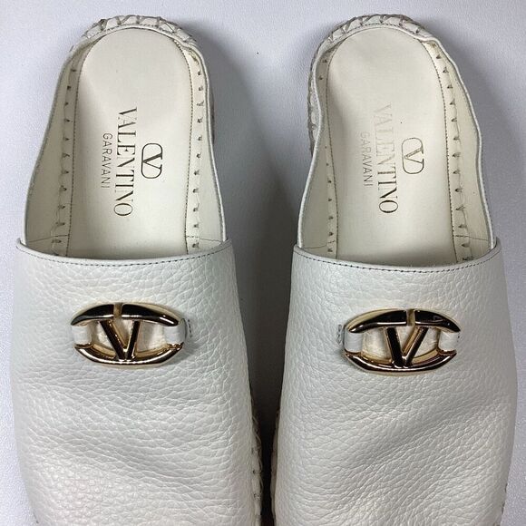 Valentino Garavani VLOGO 25 embellished textured-leather espadrille mules‎ - Picture 7 of 16